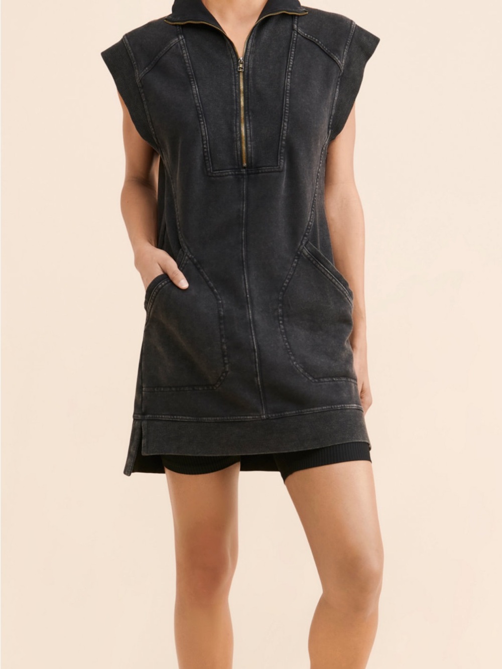 Anthropologie Daily Practice Meru Zip Front Mini Dress